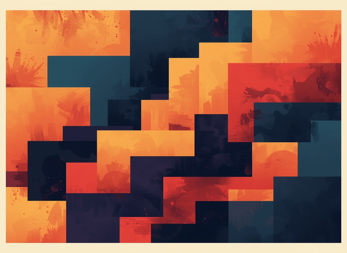 Ascension triangular composition art poster with layered geometric forms ascending towards luminous focal point