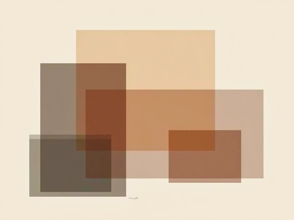 Geometric Harmony art print with overlapping rectangular shapes and subtle rotation creating dynamic visual tension